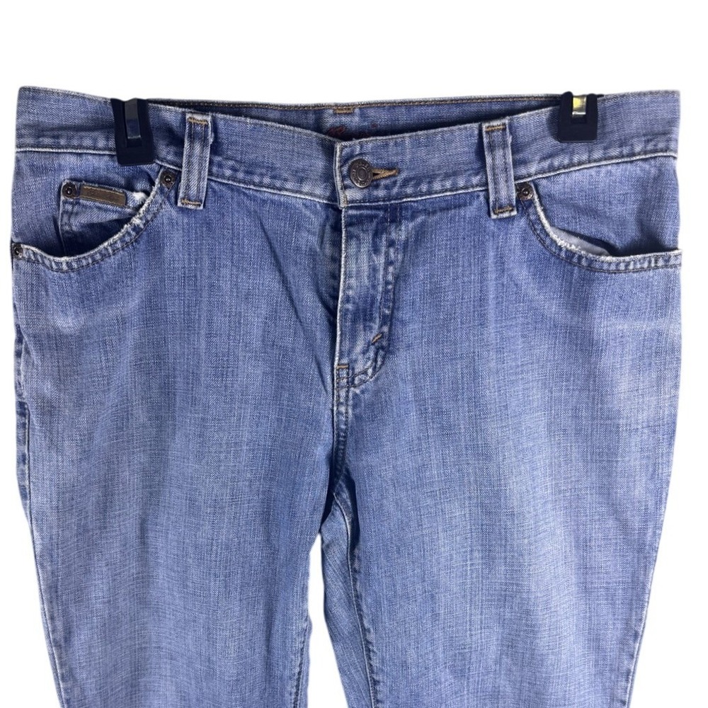 Eddie Bauer Jeans Womens 8 Blue Light Wash Mid Rise Cropped Capri Denim Pants